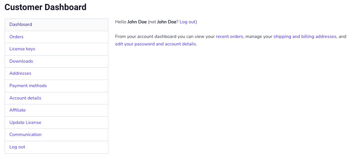 Customer Dashboard